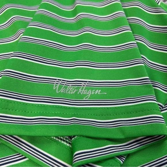 Walter Hagen Shirt Mens XL Golf Polo Bright Green Stripes Activewear Basics - Picture 3 of 5